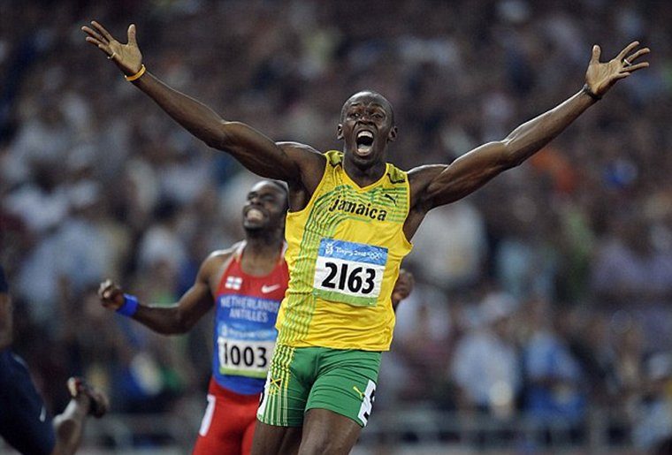 Felicidade genuína alcançada pelo atleta