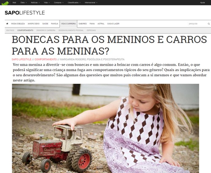 Bonecas para os meninos e Carros para as meninas?
